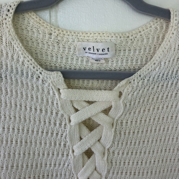 Velvet by Graham & Spencer Boho Fringe Crochet Cropped Sweater - Picture 7 of 11